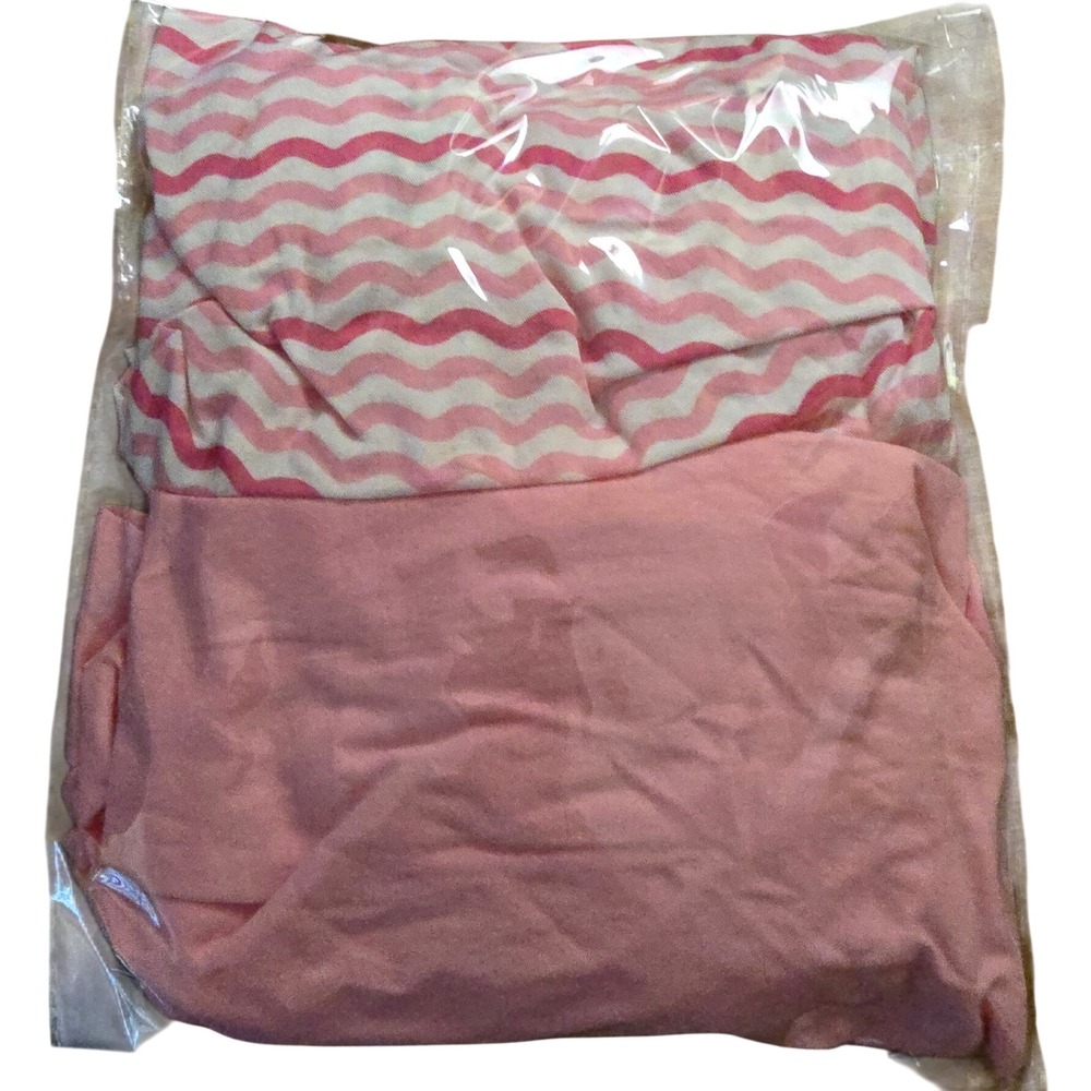 Parent's Choice Pink White Chevron Wavy Pattern Cotton Crib Sheet Set 2 Pack